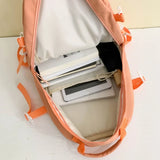 Large Capacity Nylon Backpack with Pendant for Student Teenagers