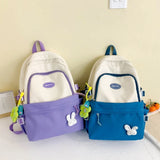 Large Capacity Nylon Backpack with Pendant Rucksack