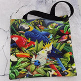 Parrot Print Tote Bag Large Capacity Bright Colors Handbag