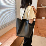 Large Capacity Bucket Bag PU Leather Shoulder Handbag for Women