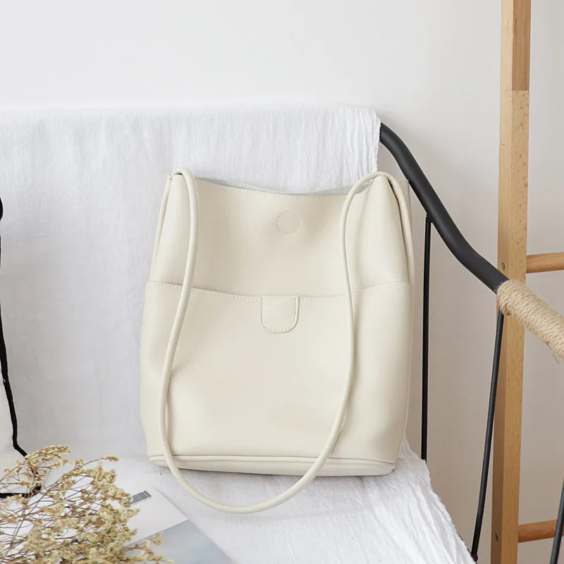 Large Capacity Bucket Bag PU Leather Women Crossbody Bag
