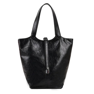 Large Capacity Bucket Bag Soft Leather Shoulder Bags Women Handbags
