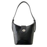 Vintage PU Leather Bucket Bag Large Capacity Crossbody Purse