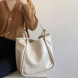 Large Capacity Bucket Shoulder Bag for Women Soft Leather Armpit Bag