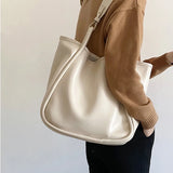 Large Capacity Bucket Shoulder Bag for Women Soft Leather Armpit Bag