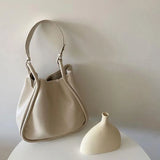 Large Capacity Bucket Shoulder Bag for Women Soft Leather Armpit Bag