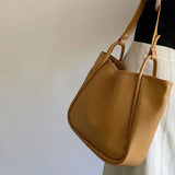 Large Capacity Bucket Shoulder Bag for Women Soft Leather Armpit Bag