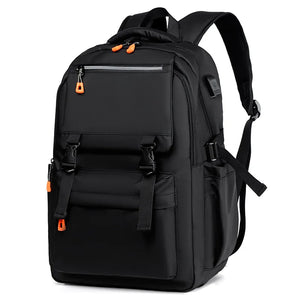 Large Capacity Business Backpack Men's Solid Laptop Bag