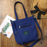 Canvas Shopping Bag Large Capacity Casual Tote Zipper Handbags for Women