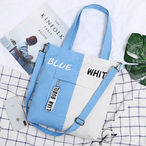 Canvas Bags for Women Casual Handbags Zipper Shoulder Messenger Bag