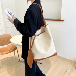 Large Canvas Bucket Bag for Leisure or Travel