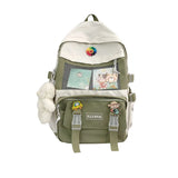 Large Capacity Canvas Schoolbag Girl Laptop Backpack