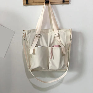 Women's Canvas Shoulder Bag with Large Capacity