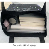 Canvas Hand Bag For Women Romantic Stars Pattern Lightweight Shoulder Bag