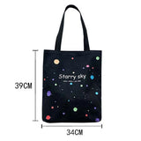 Canvas Hand Bag For Women Romantic Stars Pattern Lightweight Shoulder Bag