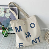 Canvas Hand Bag For Women Shopping Letter Pattern Female Shoulder