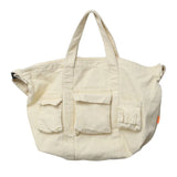 Large Capacity Canvas Handbag 100% Cotton Solid Messenger Bag Soft Cloth Tote
