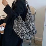 Canvas Handbags Leopard Female Casual Tote Ladies Crossbody Bag
