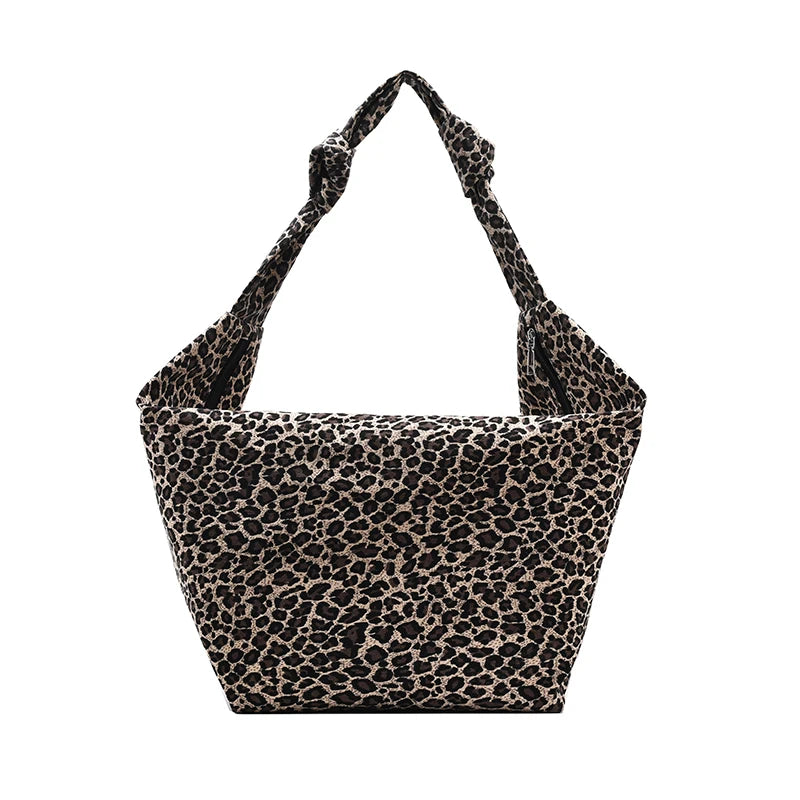 Canvas Handbags Leopard Female Casual Tote Ladies Crossbody Bag