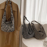 Canvas Handbags Leopard Female Casual Tote Ladies Crossbody Bag