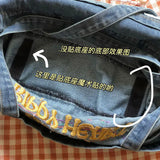 Embroidered Canvas Messenger Bag Soft Tote Shoulder Handbag for Women