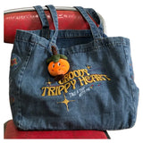 Embroidered Canvas Messenger Bag Soft Tote Shoulder Handbag for Women