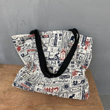 Japanese Vintage Canvas Shoulder Bag Eco Shopping Tote Handbag