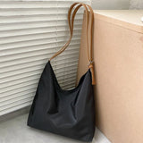 Large Capacity Canvas Shoulder Bag for Women Solid Vintage Tote Bag
