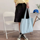 Large Capacity Canvas Shoulder Bag Eco Reusable Shopping Bags