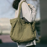 Large Capacity Canvas Shoulder Bag Soft Denim for Women