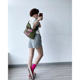 Large Capacity Canvas Shoulder Bags Soft Denim Leisure Travel Bag