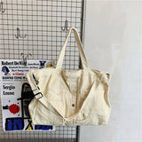 Large Capacity Canvas Shoulder Bag Soft Denim Travel Bag Women Fatchels Winter