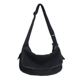 Large Capacity Canvas Shoulder Bags Solid Soft Denim Leisure Or Travel Bag