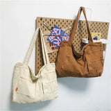 Large Capacity Canvas Shoulder Bag Soft Denim Travel Bag for Women