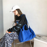 Large Capacity Soft Denim Shoulder Bag for Women