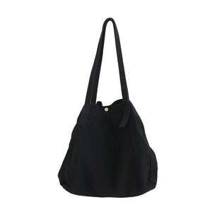 Large Capacity Canvas Shoulder Bag Soft Denim for Women