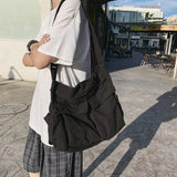 Canvas Shoulder Bag Soft Denim Travel Bag Women