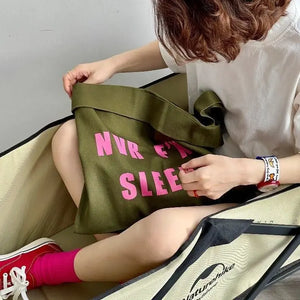 Large Capacity Canvas Shoulder Bags Soft Denim Leisure Travel Bag