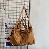 Large Capacity Canvas Shoulder Bag Soft Denim Travel Bag Women Fatchels Winter