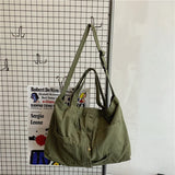 Large Capacity Canvas Shoulder Bag Soft Denim Travel Bag Women Fatchels Winter