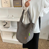 Canvas Shoulder Bag for Women Solid Soft Travel Bag