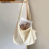 Large Capacity Canvas Shoulder Bags Women Lazy Casual Crossbody All-match