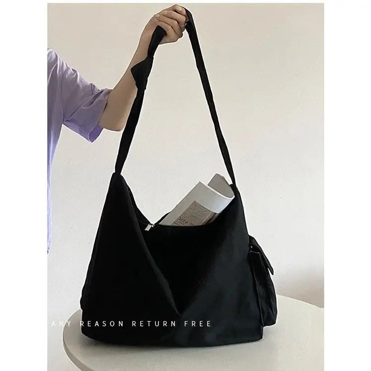 Large Capacity Canvas Shoulder Bags Women Lazy Casual Crossbody All-match