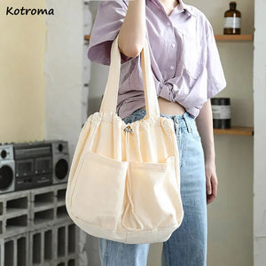 Large Canvas Shoulder Bags Women Retro Couple Handbags