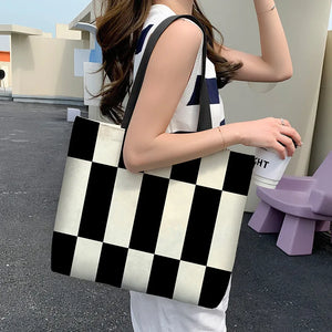Large Capacity Canvas Shoulder Bags for Women Print Versatile In Handbag