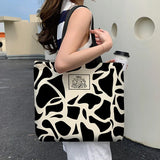 Large Capacity Canvas Shoulder Bags for Women Print Versatile In Handbag