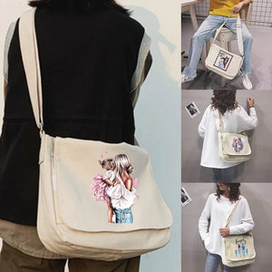 Canvas Shoulder Bag Harajuku Diagonal Crossbody Money Bag Mom Image Printed