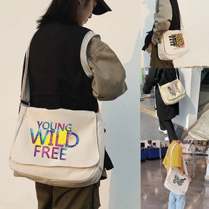 Canvas Shoulder Bags Japanese Harajuku Student Crossbody Bag