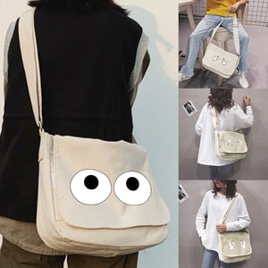 Large Capacity Canvas Shoulder Bags for Women Japanese Harajuku Diagonal Bag