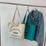 Canvas Tote Shoulder Bag Large Capacity Fabric Reusable Shopping Women Beach